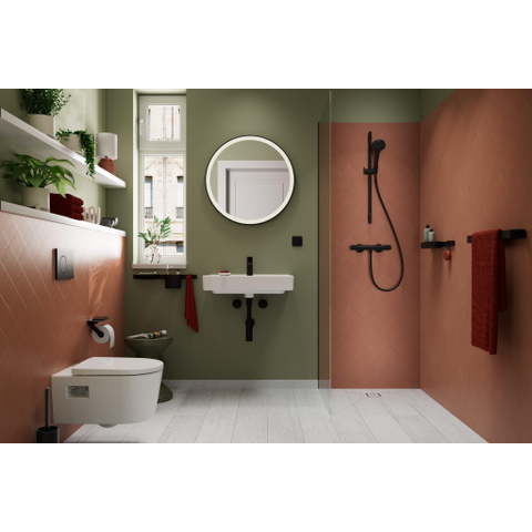 Hansgrohe Wallstoris Closetborstelhouder - 10x34.1x11.2cm - mat zwart SW651604