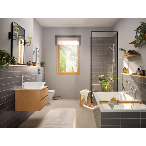 Hansgrohe Rebris e Eengreeps wastafelmengkraan - 240 - coolstart - ecosmart+ - voor waskommen - met PopUp - trekwaste - hoogglans chroom SW796435