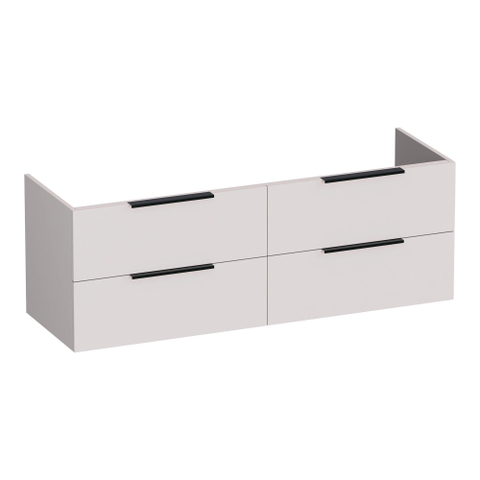 BRAUER Elevate meuble sous-lavabo 140 sans poignées de recouvrement 4 tiroirs à fermeture douce et 2 découpes pour siphon - sable mat SW1200176