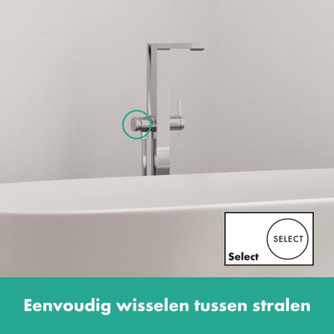 Hansgrohe Tecturis E Eengreeps badmengkraan vloermontage - vrijstaand - hoogglans chroom SW918604