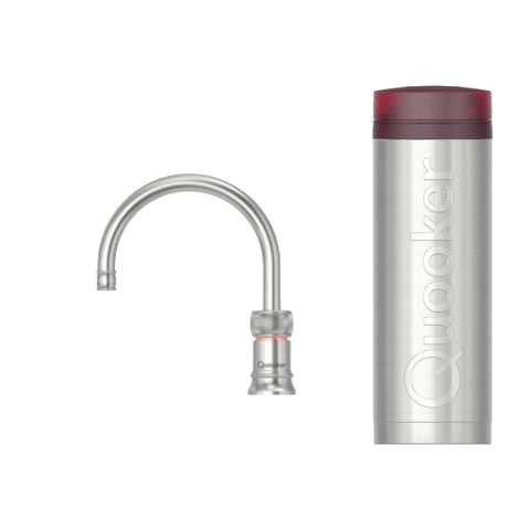 Quooker BE Classic Nordic Round kokendwaterkraan - draaibare uitloop - PRO3 reservoir - Warm / kokend water - RVS SW795627