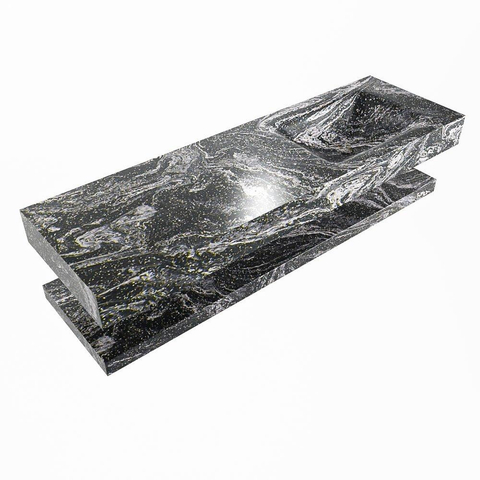 Mondiaz ALAN-DLUX Ensemble de meuble - 150cm - meuble Lava mat - 0 tiroirs - Lavabo Cloud Lava suspendu - vasque Droite - 1 trou de robinet SW809300