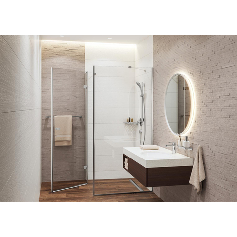 Hansgrohe RainDrain Match Caniveau de douche - 80cm - cadre réglable en hauteur - noir mat SW791695