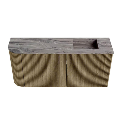 Mondiaz JOYA-DLUX 91.6cm meuble de salle de bains WC - arrondi gauche couleur Dusk - Vasque FAYE position Droite Sans trou de robinet couleur Sombra. SW1426168