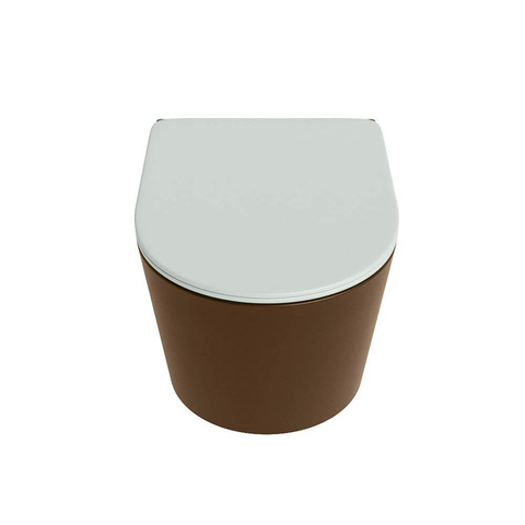 Mondiaz LAVIE WC suspendu – sans bride – 36 x 53 cm – avec abattant softclose – Rust (brun), abattant Greey (vert clair/gris) SW1208626