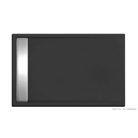 Xenz Easy Tray douchevloer - 110x90x5cm - acryl - zonder gootcover - ebony SW379319