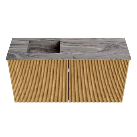 Mondiaz JOYA-DLUX 80cm toiletmeubel - kleur Oak - Wastafel FAYE positie Links Zonder kraangat kleur Sombra. SW1424239