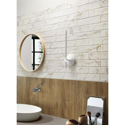 ÉCHANTILLON Ceralto Merano Luxe Carreau mural 40x120cm 6mm pâte blanche Calacatta SW914149