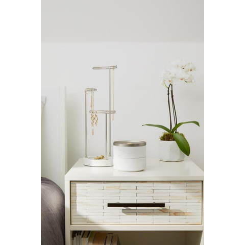 Umbra Tesora sieradenhouder 15x42x15cm staal wit/Metallic nikkel SHOWROOMMODEL SHOW24839