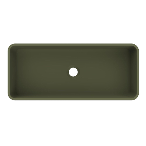 Arcqua Case waskom - 60x26cm - Rechthoek - Cast marble Mat groen SW909485