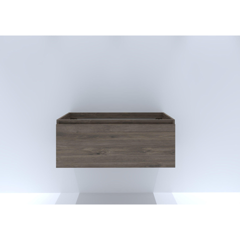 H&R Badmeubelen Matrix Wastafelonderkast - 100x44.8x40cm - 1 lade - greeploos met greeplijst - espresso SW530209