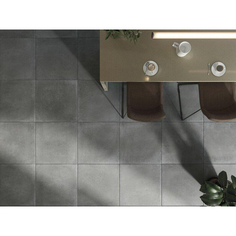 ÉCHANTILLON Terravito Larvico carreau mural et de sol - 60x60cm - 10mm - Carré - Aspect béton - Anthracite mat SW736331
