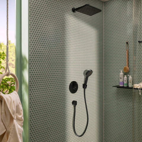 Hansgrohe Activera Q douche de tête - 29x18cm - rectangulaire - ecosmart - noir mat SW1566657