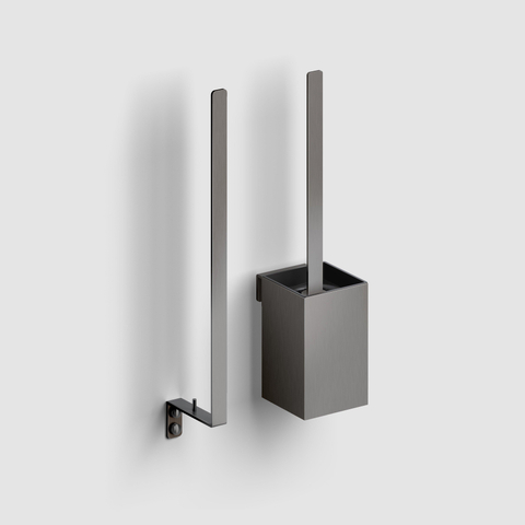 Clou Fold ensemble brosse WC - 35,5cm de haut - modèle mural - PVD - gunmetal brossé (anthracite) SW917282