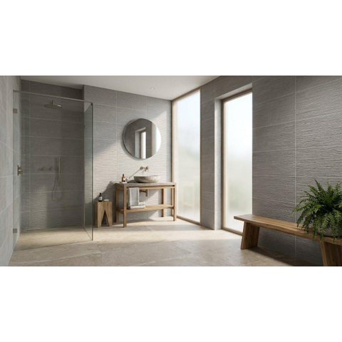 ÉCHANTILLON Terravito Ellino carreau mural - 25x75cm - Rectangulaire - 8.5mm - Aspect pierre naturelle - Grey rock SW735596