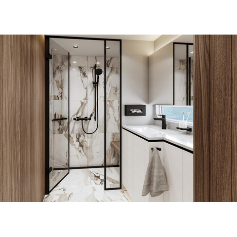 Hansgrohe RainDrain Flex Caniveau de douche - 90cm - raccourcissable - noir mat SW791705