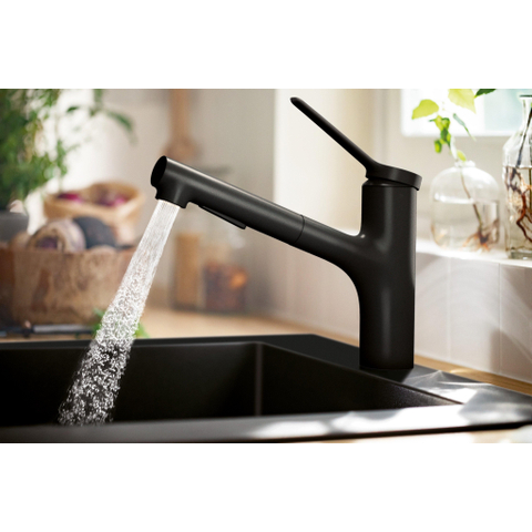 Hansgrohe - Zesis M33 - ééngreepskeukenmengkraan 150 - uittrekbare vuistdouche - 2 jets - mat zwart SW793347
