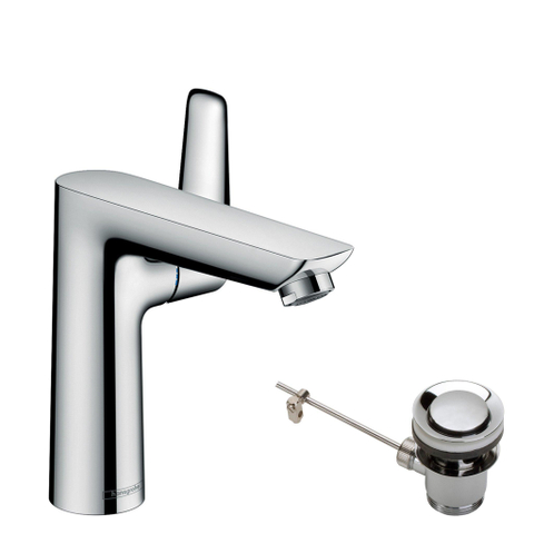 Hansgrohe Talis e 1 greeps wastafelkraan - 150 PopUp - trekwaste - hoogglans chroom SW31955