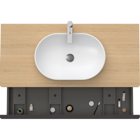 Duravit D-neo Wastafelonderbouwkast - met 1 lade - inclusief consoleplaat - voor 1 wastafel midden - 120x55x45.9cm natu - mat natuur eiken (hout) SW641260