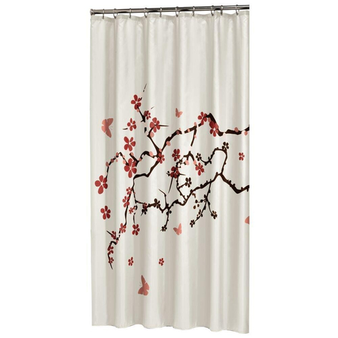 Sealskin Blossom Rideau de douche 180x200cm Polyester rouge SW23142
