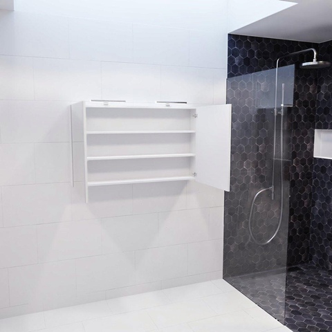 Mondiaz CUBB spiegelkast – 120x70x18 cm – 2 deuren – Talc (wit) SW410056