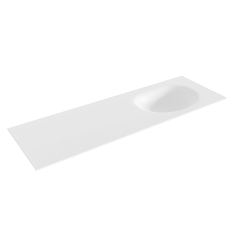 Mondiaz MOON lavabo - 140x46x0.9cm - vasque à droite - sans trou de robinet - talc (blanc) SW422361