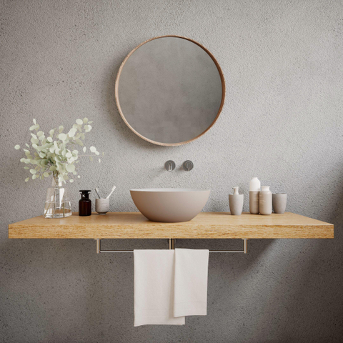 Ideavit Solidthin waskom - 39x39x14.5cm - Solid surface - Rond - Mat Beige SW857490