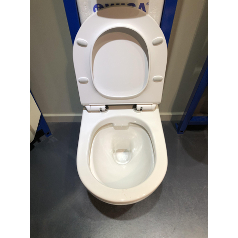 GO by Van Marcke Aquaflow Compact WC suspendu sans bride avec abattant frein de chute et déclipsable blanc SW242519