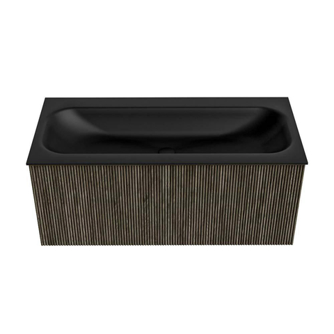 Mondiaz KURVE Ensemble de meuble de salle de bains - 100x46x40cm - 1 tiroir - lavabo solid surface - central - 1 trou de robinet - Shadow SW1414248