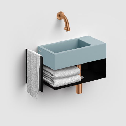 Clou Flush 3 fontaine 36x18cm sans trou de robinet à droite bleu mat cér. SW795721