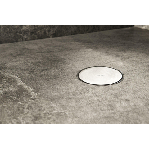 Easy Drain Aqua Round siphon de sol avec élément de finition en ABS avec grille en inox et sortie latérale Ø15cm profondeur d''encastrement 72 108mm garde d''eau 50 à 25mm AQUA RDX15 MSI6 2302711