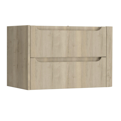 H&R Badmeubelen Juice Meuble sous lavabo - 80x45x50cm - angle droit arrondi - 2 tiroirs - poignée intégrée - chêne français SW1488946