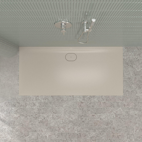 Villeroy & Boch Ecora douchebak - 170x80x3.5cm - afvoer lange zijde - almond (beige) SW1559024
