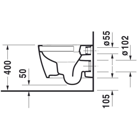 Duravit Me by starck Starck Mewandcloset - diepspoel - compact - rimless 37x48cm4.5L - met verdekte bevestiging - spoelrandloos - mat wit SW297038