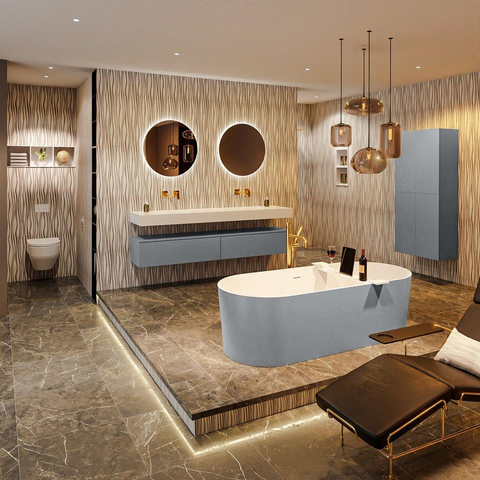 MONDIAZ ROCK Baignoire autoportante - 170x70cm - couleur Rosee / Rosee SW1015095