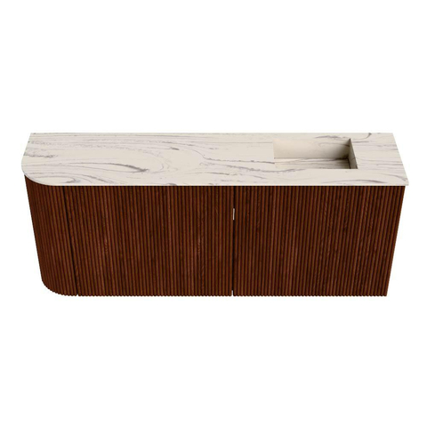 Mondiaz JOYA-DLUX 101.6cm toiletmeubel - ronding links kleur Ruby - Wastafel FAYE positie Rechts Zonder kraangat kleur Nata. SW1425471