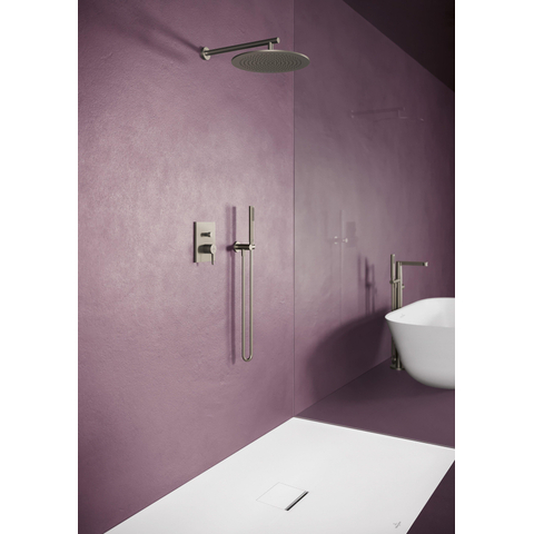 Villeroy & Boch Universal Showers regendouche arm - 408mm wand rond - Brushed Nickel (rvs) SW974348