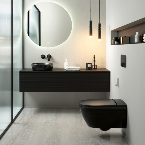 Villeroy & Boch Viclean douche wc - 60cm - spoelrandloos pure CeramicPlus - mat zwart SW917919