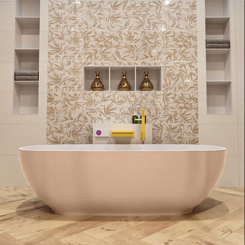 MONDIAZ ROCK Baignoire îlot - 170x70cm - couleur Plata / Talc SW1015106