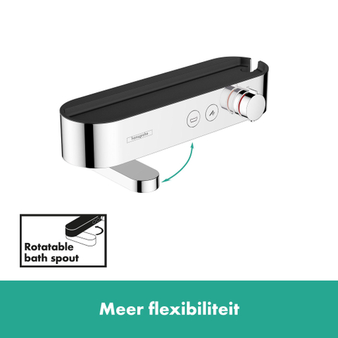 Hansgrohe Showertablet select Pulsify - select bad - thermostaat - met showertablet - 40cm - hoogglans chroom SW651028