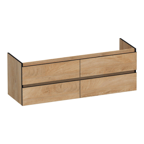 BRAUER Joy Edge meuble sous-lavabo 140 4 tiroirs softclose - sans poignée - 2 découpes pour siphon - Forest Tan SW1200890