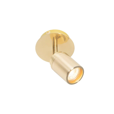 QAZQA Ducha Plafonnier de salle de bains - 10x10cm - 1 spot - IP44 - laiton (or) SW1187226