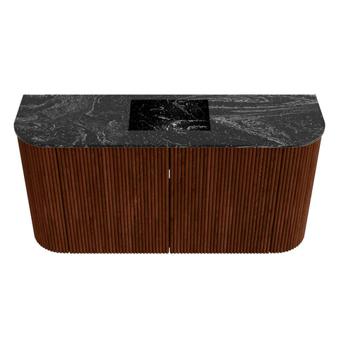 Mondiaz JOYA-DLUX 83.2cm toiletmeubel - ronding links en rechts kleur Ruby - Wastafel FAYE positie Midden Zonder kraangat kleur Lava. SW1423652