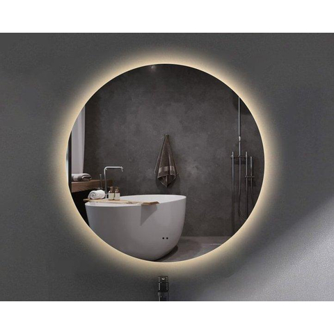 Adema Circle Badkamerspiegel - rond - diameter 60cm - indirecte LED verlichting - spiegelverwarming - infrarood schakelaar SW108325