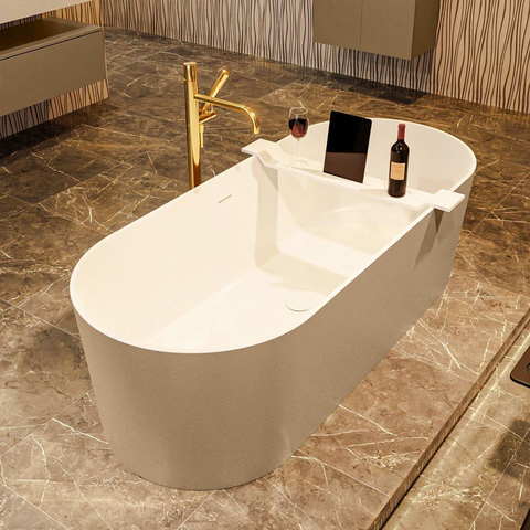 MONDIAZ ROCK Baignoire îlot - 170x70cm - couleur Plata / Talc SW1015106