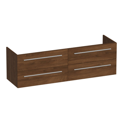BRAUER Trust meuble sous-lavabo 160 sans poignées rapportées 4 tiroirs à fermeture douce et 2 découpes pour siphon - Forest Cacao SW1204004