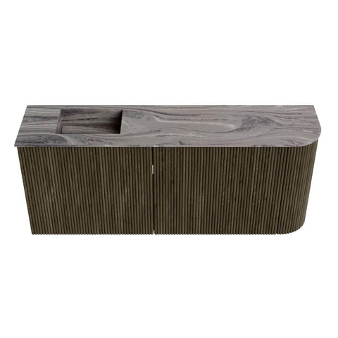 Mondiaz JOYA-DLUX 101.6cm toiletmeubel - ronding rechts kleur Shadow - Wastafel FAYE positie Links 1 kraangat kleur Sombra. SW1425227