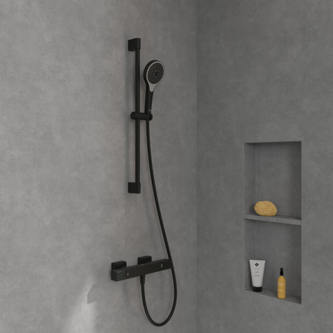 Villeroy & Boch Universal Taps & Fittings Mitigeur thermostatique de douche pour douche Angulaire - noir mat SW974120