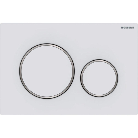 Geberit Sigma20 bedieningsplaat - 2-toets spoeling - rond - dualflush - mat wit chroom SW242680