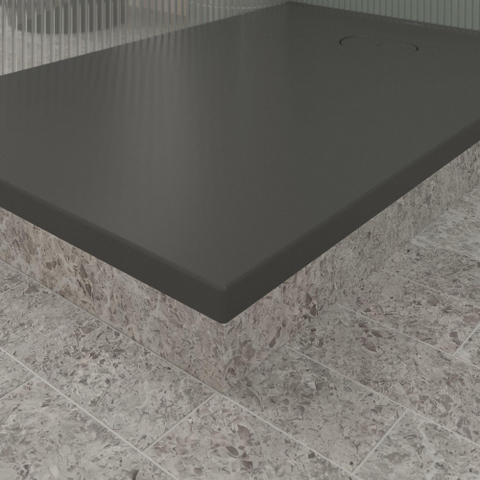 Villeroy & Boch Ecora douchebak - 120x80x3.5cm - afvoer korte zijde - anthracite (antraciet) SW1558996